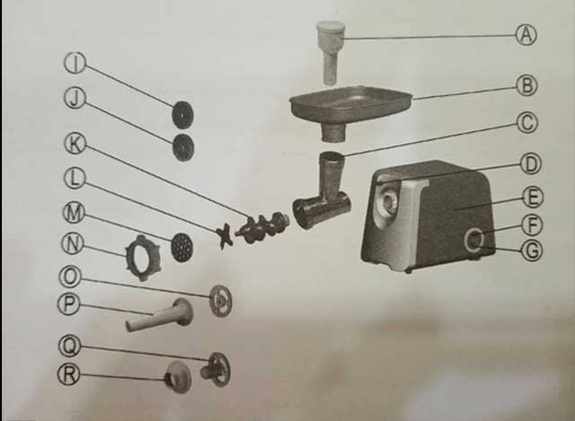 قطعات چرخ گوشت پرشیا مدل 860