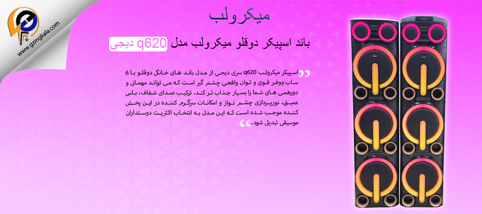 باند اسپیکر دوقلو میکرولب مدل q620 دیجی