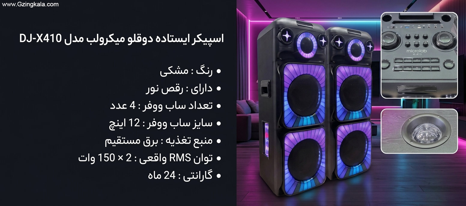 اسپیکر ایستاده دوقلو میکرولب مدل DJ-X410